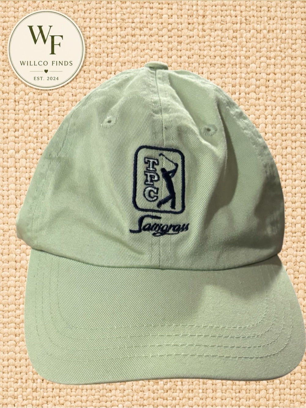 TPC Sawgrass Imperial Golf Hat Sage Green Adjustable Cotton PGA